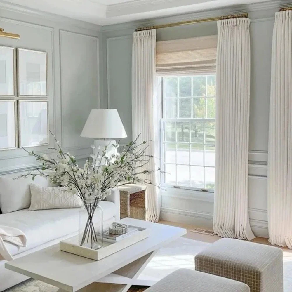 TWOPAGES Lila Thermal Insulated Pleated Curtains Ivory White (2) 52